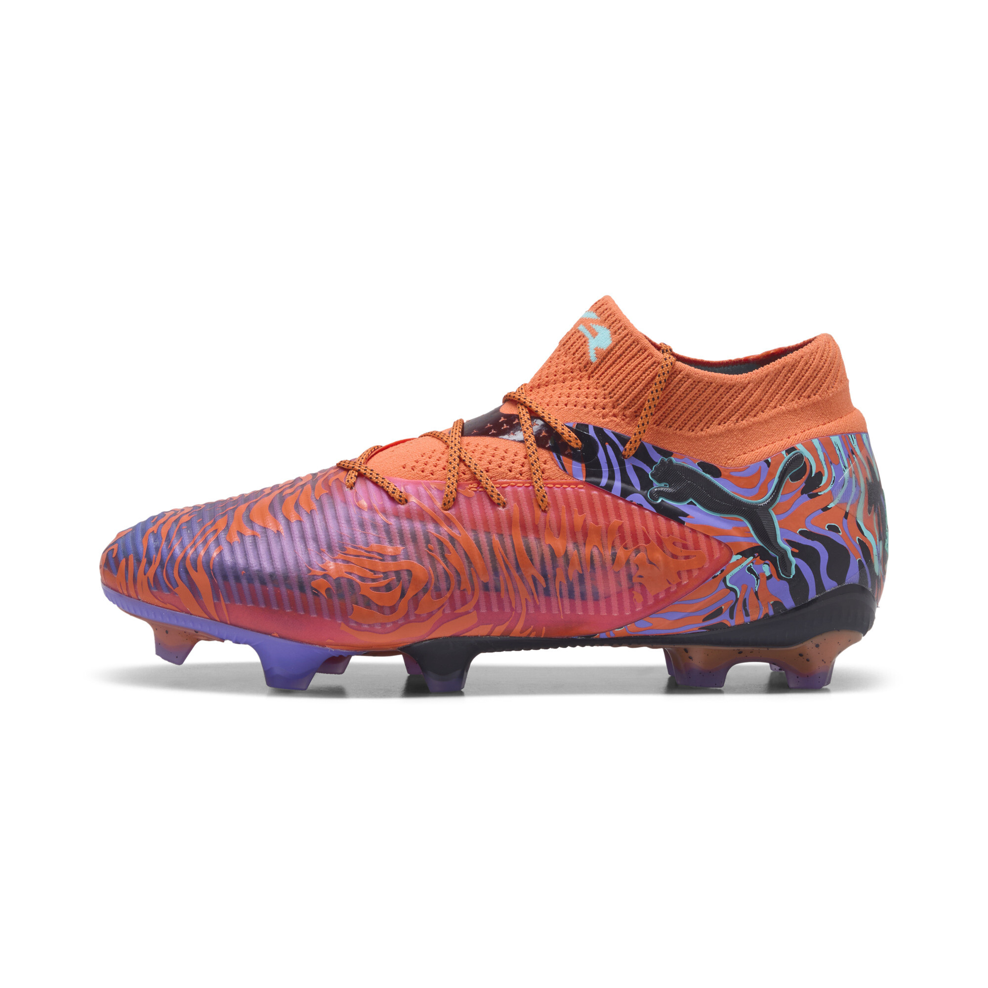 Puma FUTURE 8 ULTIMATE CREATIVITY FG Fußballschuhe Unisex | Orange Poppy/Dark Amethyst/Electric Peppermint | Größe: 37.5