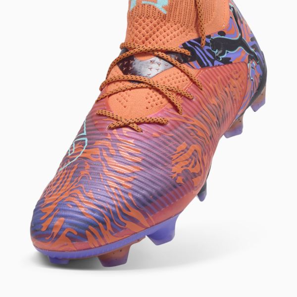 Tacos de fútbol FUTURE 8 ULTIMATE CREATIVITY FG Unisex, Orange Poppy-Dark Amethyst-Electric Peppermint-PUMA Black, large-MEX