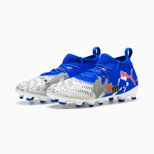 Tacos de fútbol FUTURE 8 MATCH FOREVER FG/AG para adolescentes, PUMA White-Ultra Blue-Feather Gray-PUMA Black-Glowing Red, large-MEX