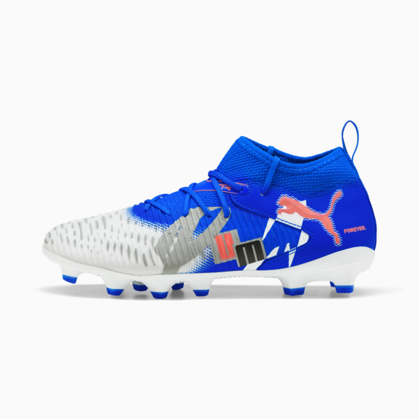 Tacos de fútbol FUTURE 8 MATCH FOREVER FG/AG para adolescentes, PUMA White-Ultra Blue-Feather Gray-PUMA Black-Glowing Red, large-MEX