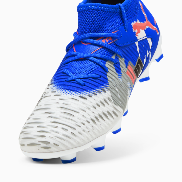 Tacos de fútbol FUTURE 8 MATCH FOREVER FG/AG para adolescentes, PUMA White-Ultra Blue-Feather Gray-PUMA Black-Glowing Red, large-MEX