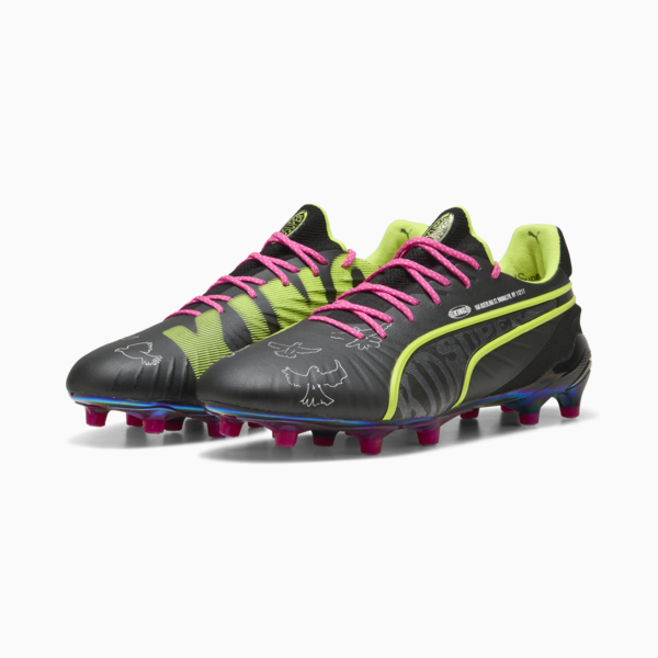 KING ULTIMATE x KIDSUPER FG/AG Football Boots Unisex, PUMA Black-Electric Lime-Strong Gray-Ravish-PUMA White, large-ZAF