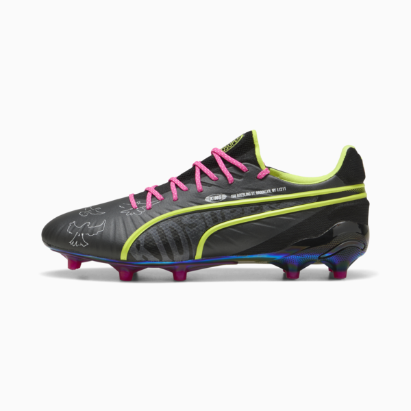 Tacos de fútbol KING ULTIMATE x KIDSUPER FG/AG, PUMA Black-Electric Lime-Strong Gray-Ravish-PUMA White, large-MEX