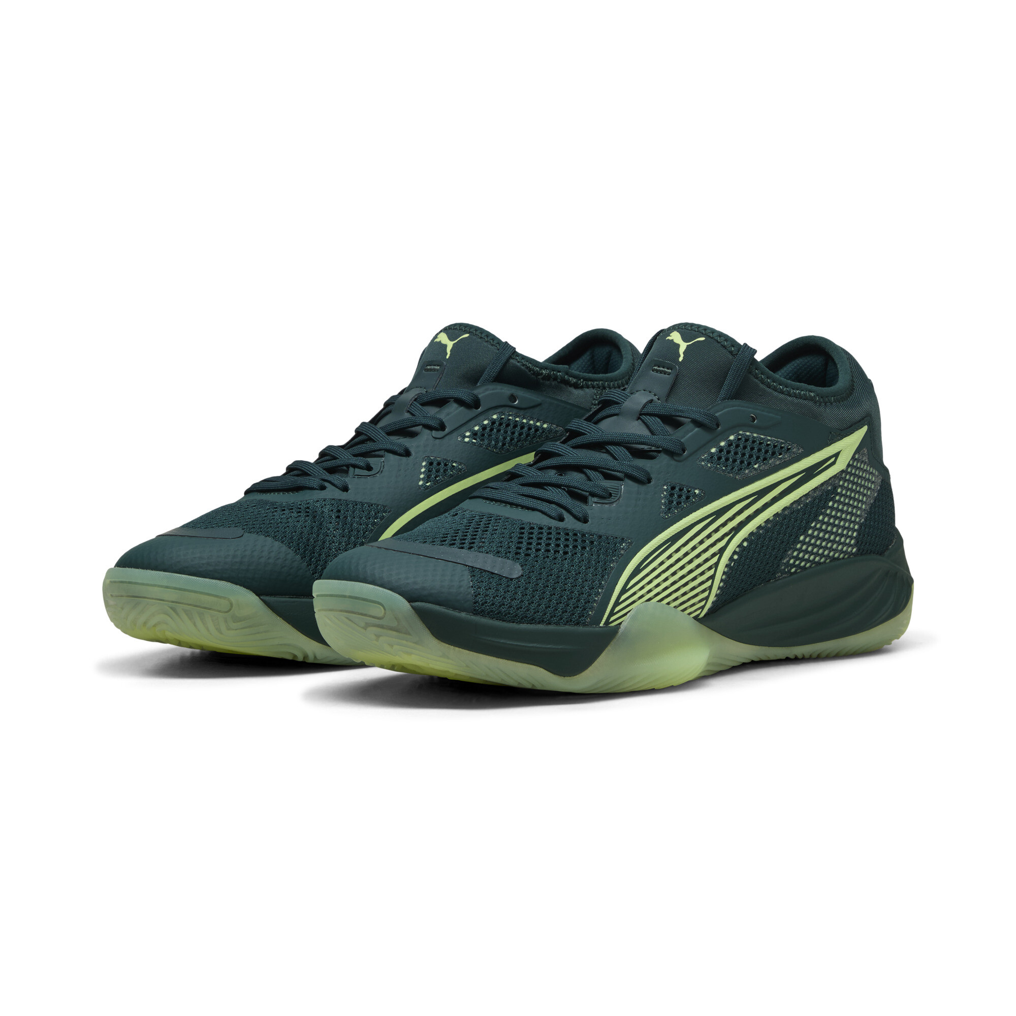 PUMA Eliminate NITROâ¢ SQD 4 handbalschoenen uniseks, Groen/Wit, Maat 40 thumbnail 8
