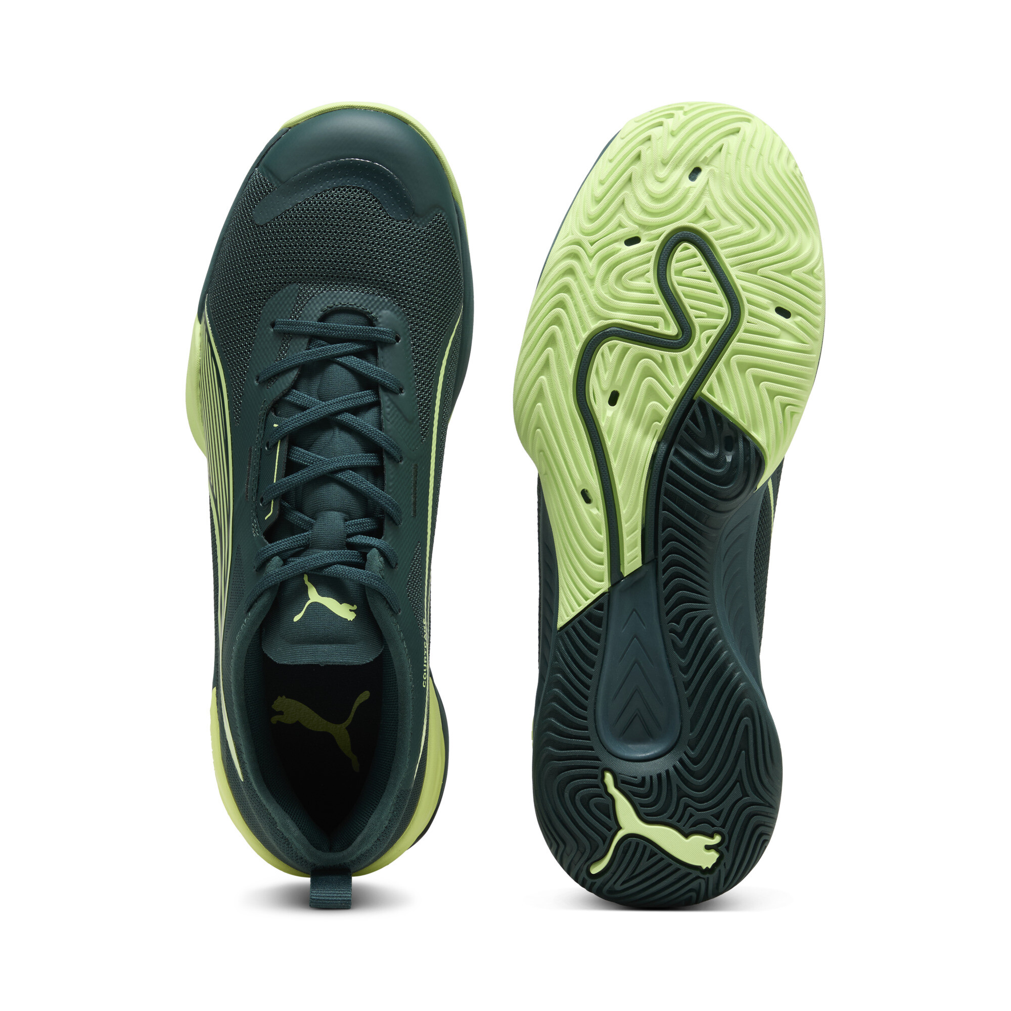 PUMA Eliminate NITROâ¢ SQD uniseks handbalschoenen, Groen, Maat 41 thumbnail 4