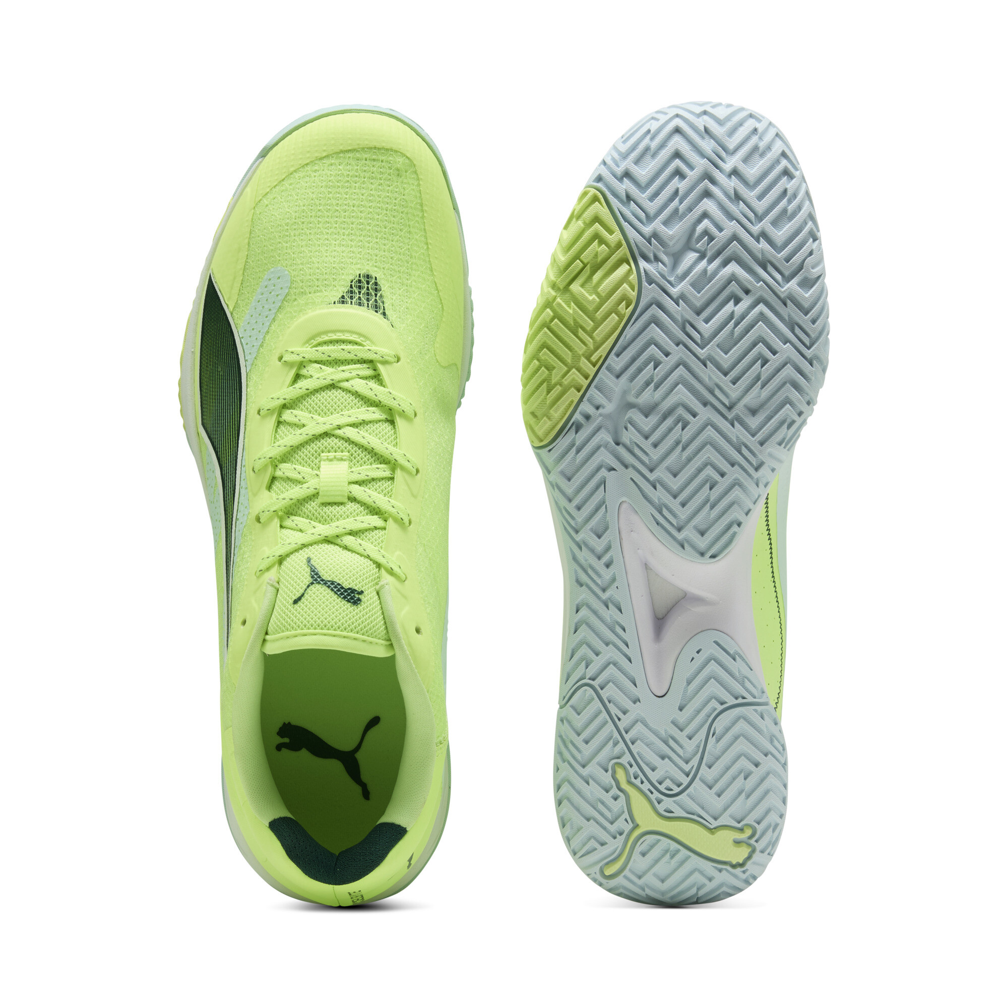 PUMA Accelerate Turbo 4 uniseks handbalschoenen, Groen/Wit, Maat 40 thumbnail 4