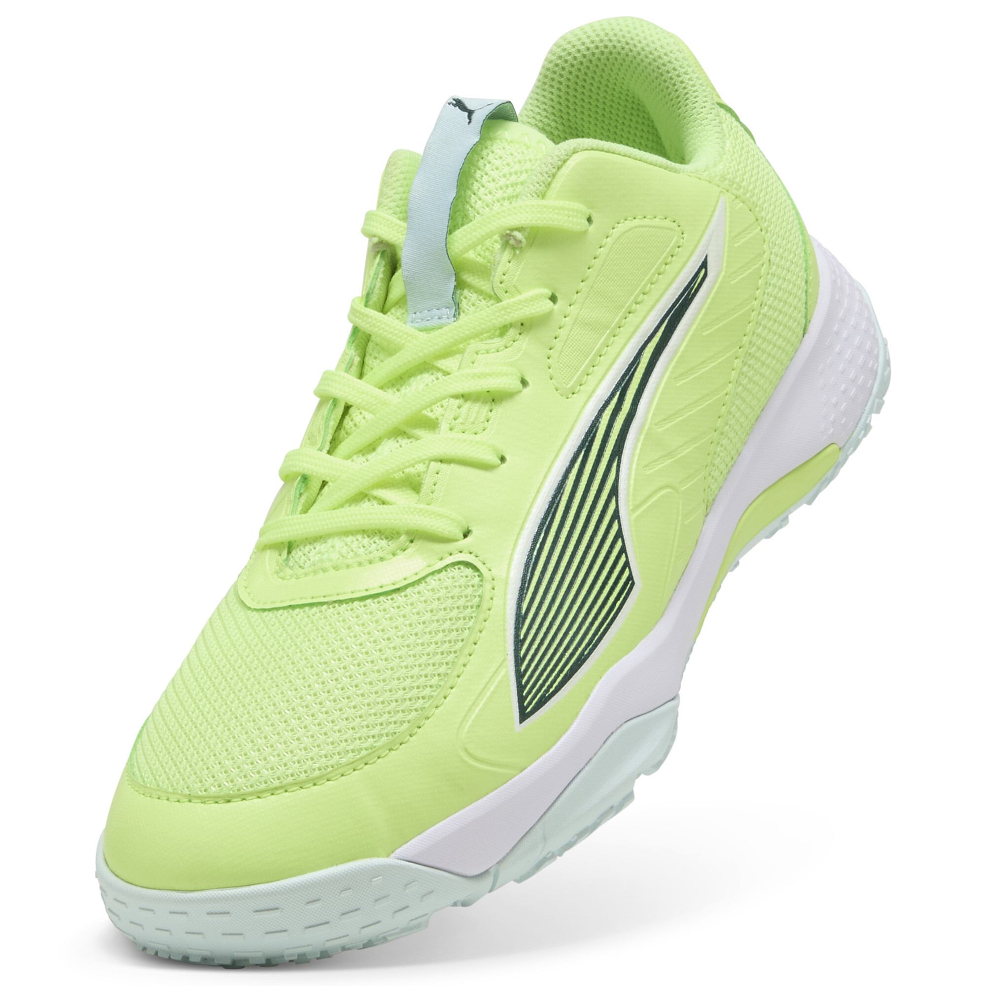 PUMA Accelerate 4 handbalschoenen, Groen/Wit, Maat 35 thumbnail 2