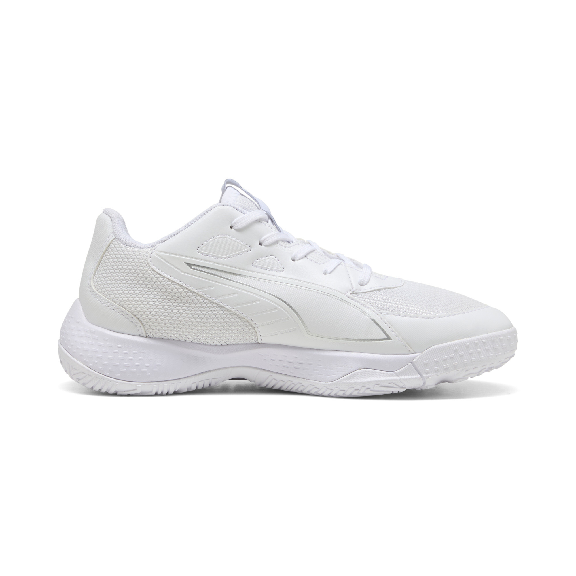 PUMA Accelerate 4 handbalschoenen, Wit/Zilver, Maat 34 thumbnail 3