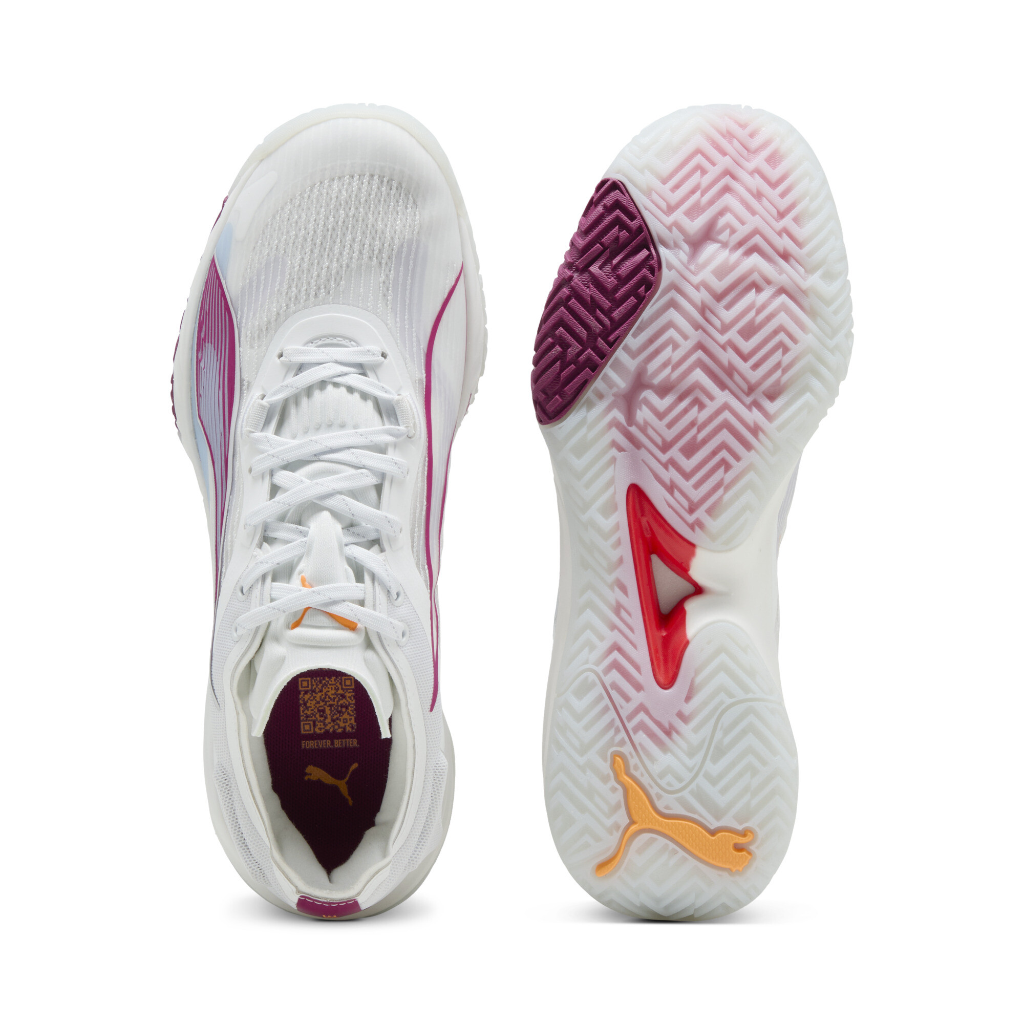 PUMA Accelerate NITROâ¢ SQD 4 handbalschoenen voor Dames, Wit, Maat 37 thumbnail 4
