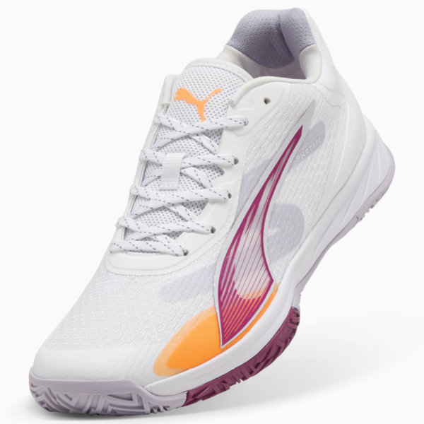 Accelerate Turbo 4 Handball Shoes Women, PUMA White-Berry-Lilac Crush-Heat Fire, large-ZAF