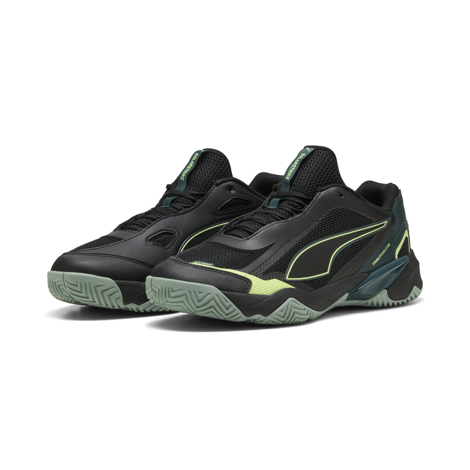 PUMA Solarstrike 4 handbalschoenen heren, Groen/Zwart, Maat 46 thumbnail 6