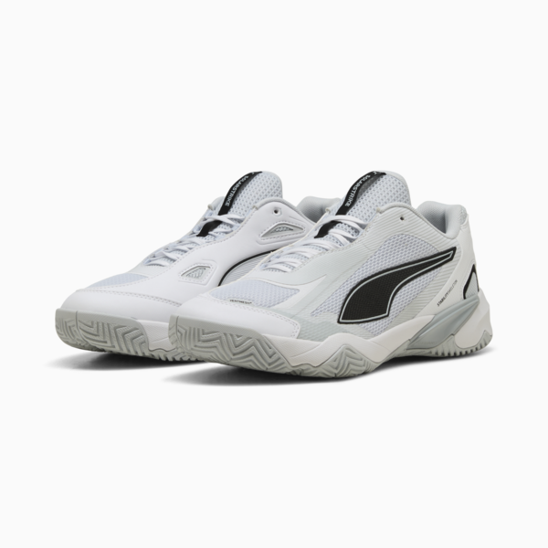 Solarstrike 4 Handball Shoes Men, PUMA White-PUMA Black-Silver Mist-Platinum Gray, large-ZAF