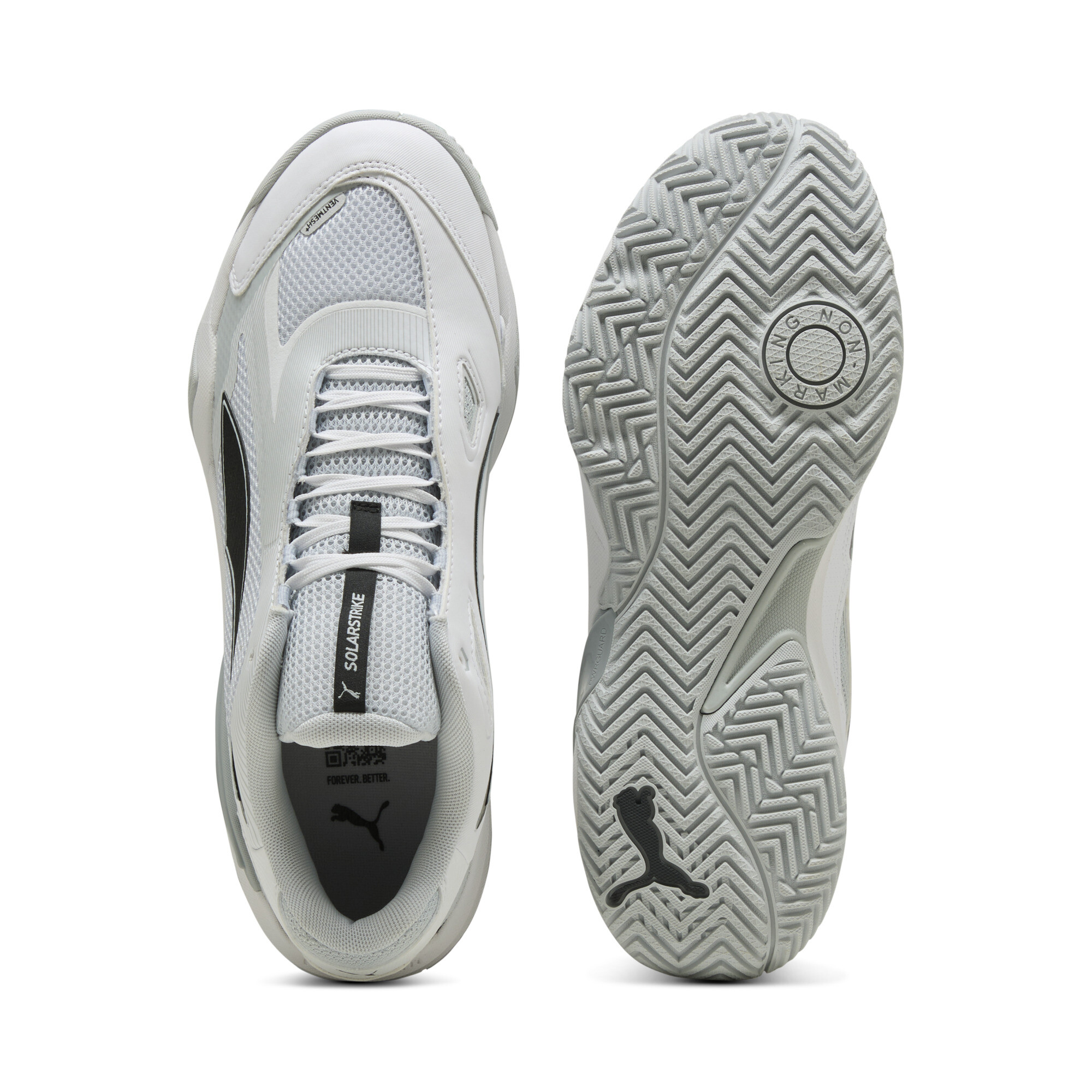 PUMA Solarstrike 4 handbalschoenen heren, Zwart/Wit/Zilver, Maat 37,5 thumbnail 4