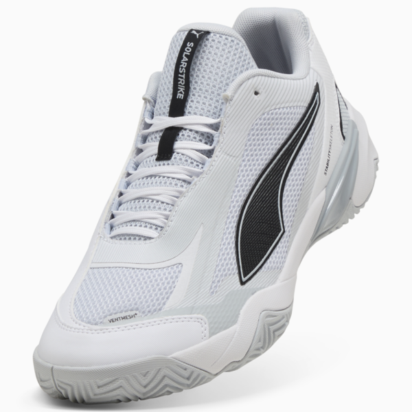 Solarstrike 4 Handball Shoes Men, PUMA White-PUMA Black-Silver Mist-Platinum Gray, large-ZAF