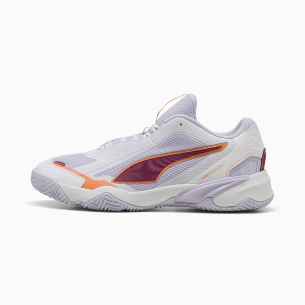 Solarstrike 4 Handball Shoes Women, PUMA White-Heat Fire-Lilac Crush-Berry, large-ZAF
