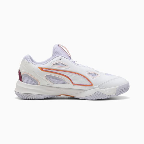 Solarstrike 4 Handball Shoes Women, PUMA White-Heat Fire-Lilac Crush-Berry, large-ZAF