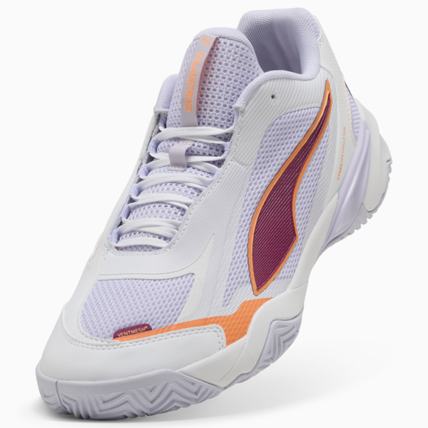 Solarstrike 4 Handball Shoes Women, PUMA White-Heat Fire-Lilac Crush-Berry, large-ZAF