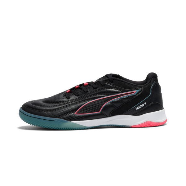Botines PUMA de futsal IBERO En Negro/Pure Rosa/Baltic Sea Azul