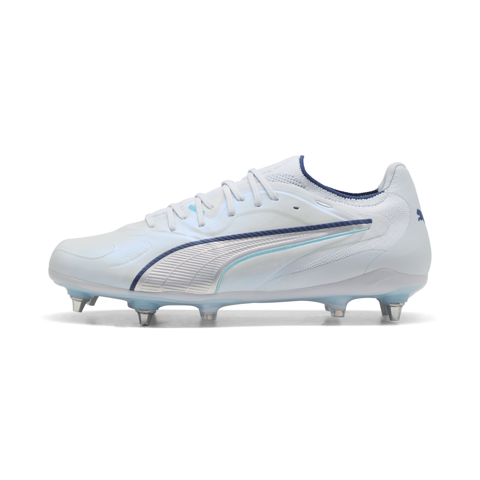 PUMA KING 20 ULTIMATE MxSG uniseks voetbalschoenen, Blauw/Zilver, Maat 39
