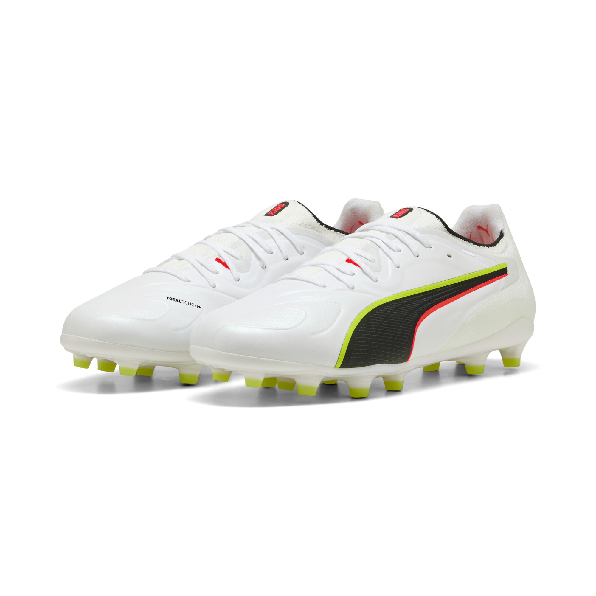 PUMA KING 20 ULTIMATE FG/AG uniseks voetbalschoenen, Rood/Geel/Wit, Maat 38,5 thumbnail 7