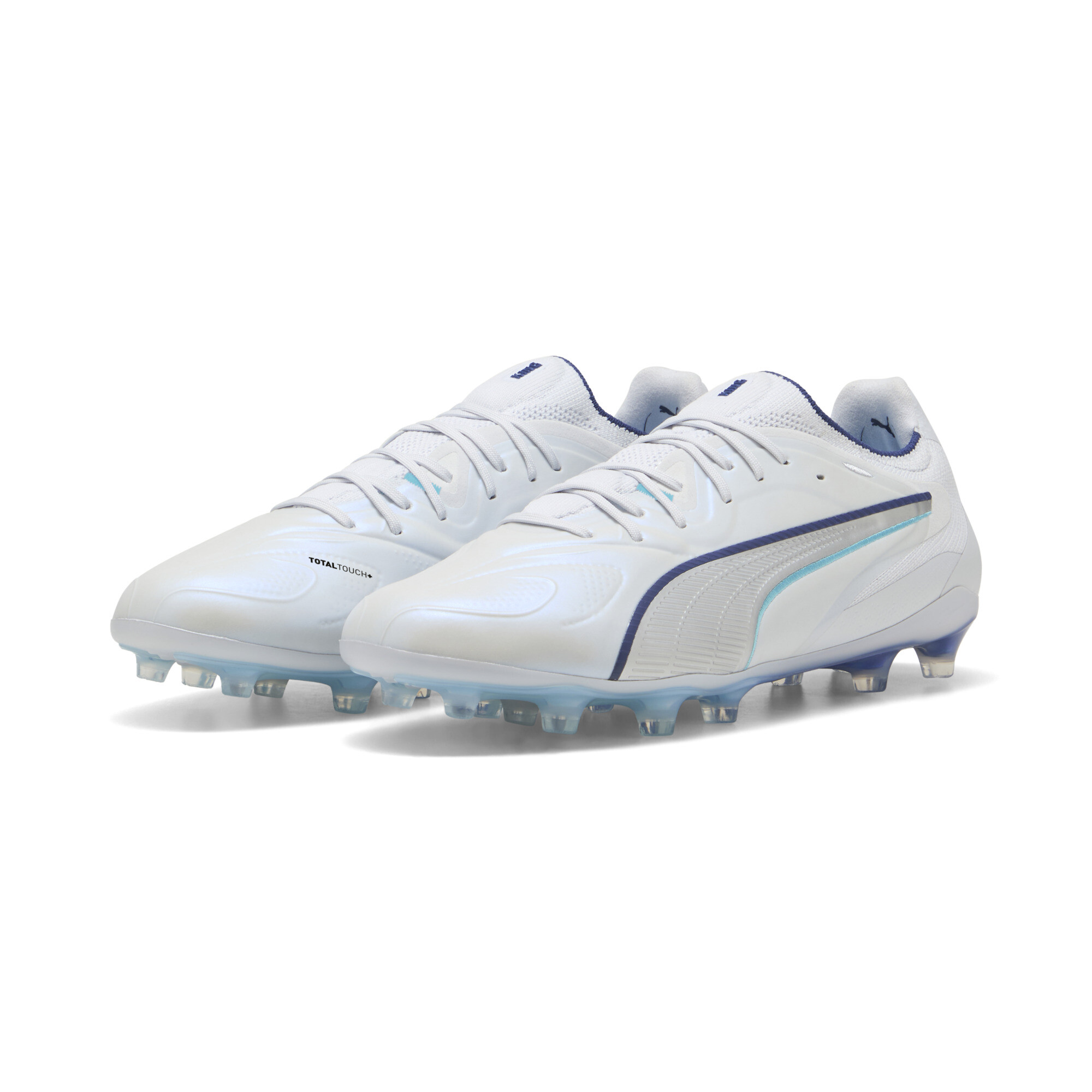 PUMA KING 20 ULTIMATE FG/AG uniseks voetbalschoenen, Blauw/Zilver, Maat 48 thumbnail 6