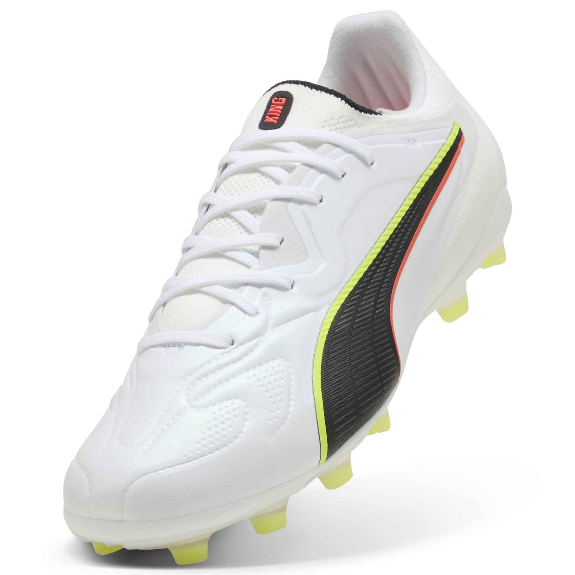 PUMA KING 20 PRO FG/AG uniseks voetbalschoenen, Rood/Geel/Wit, Maat 41 thumbnail 2