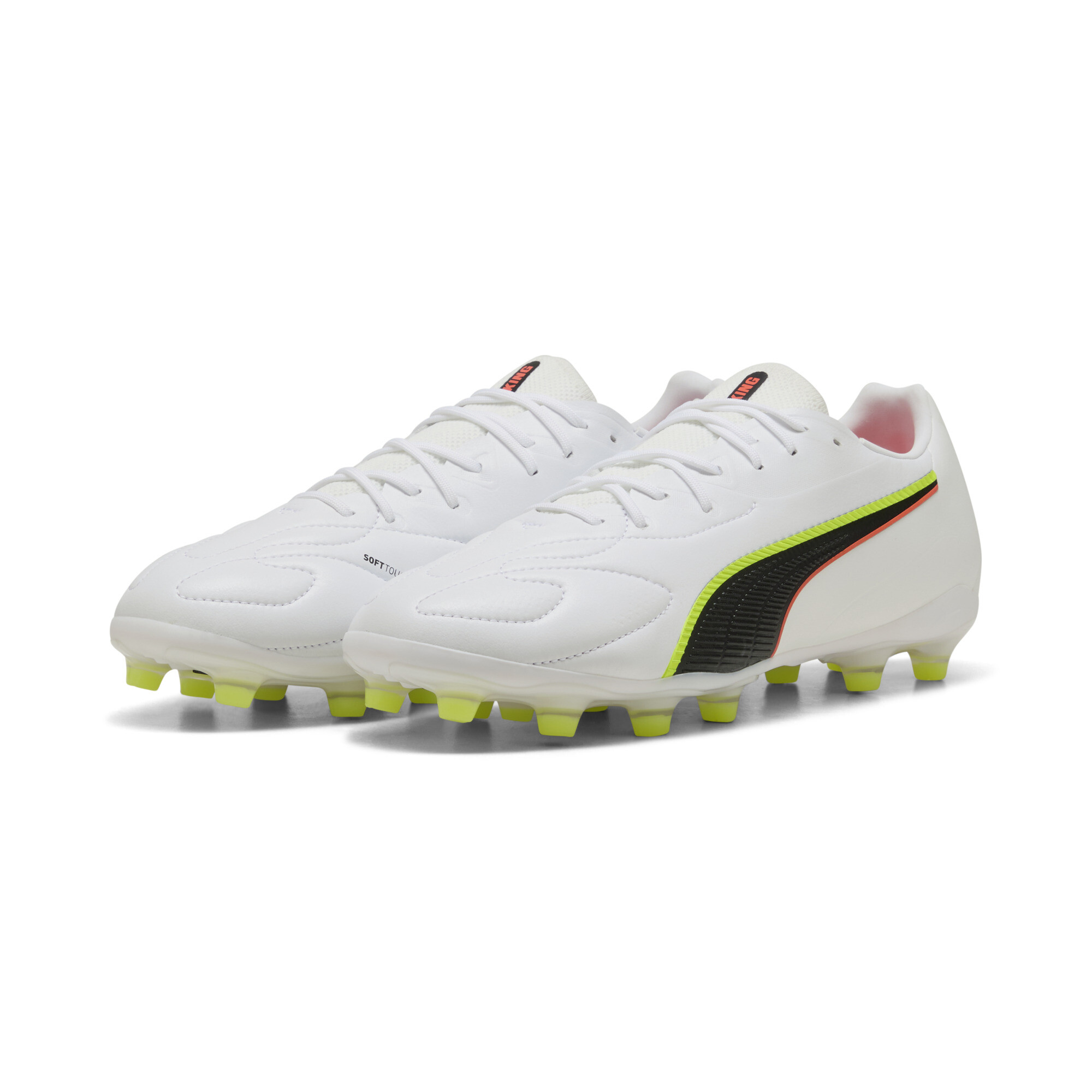 PUMA KING 20 MATCH FG/AG uniseks voetbalschoenen, Rood/Geel/Wit, Maat 40,5 thumbnail 6