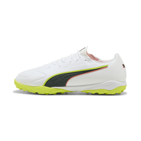 Botines de fútbol PUMA KING 20 MATCH TT En Blanco/Glowing Rojo/Amarillo Alert