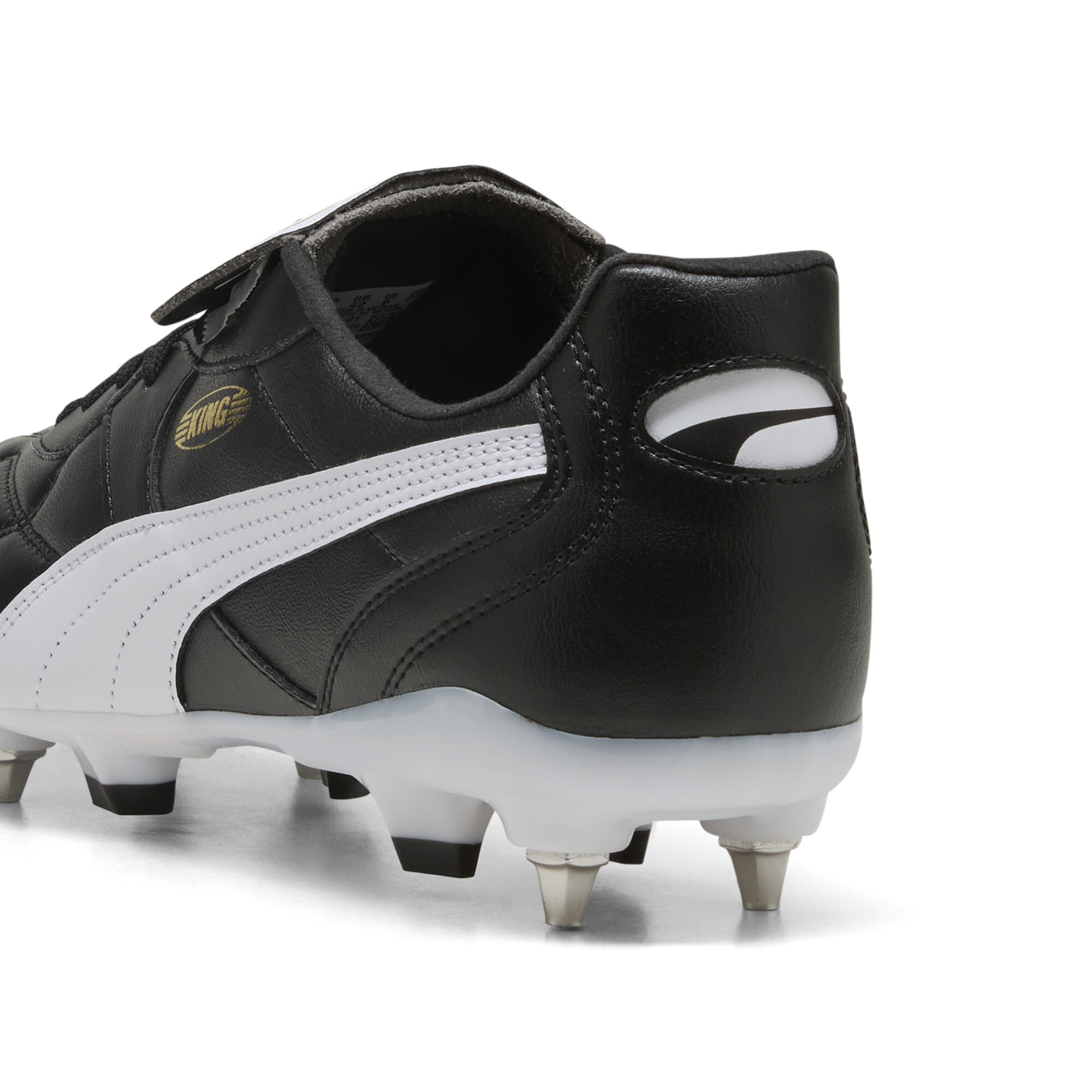 PUMA KING TOP MxSG voetbalschoenen uniseks, Zwart/Wit/Goud, Maat 44,5 thumbnail 5