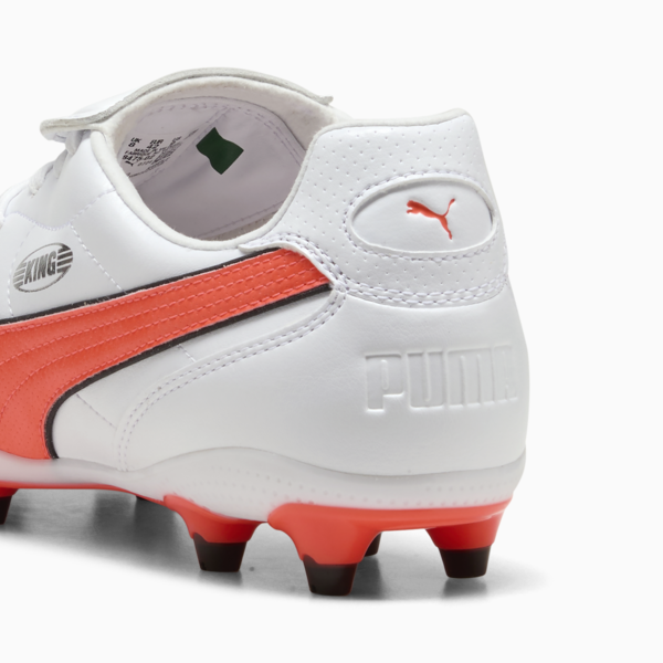 KING LIGA FG/AG Football Boots Unisex, PUMA White-Glowing Red-PUMA Black, large-ZAF