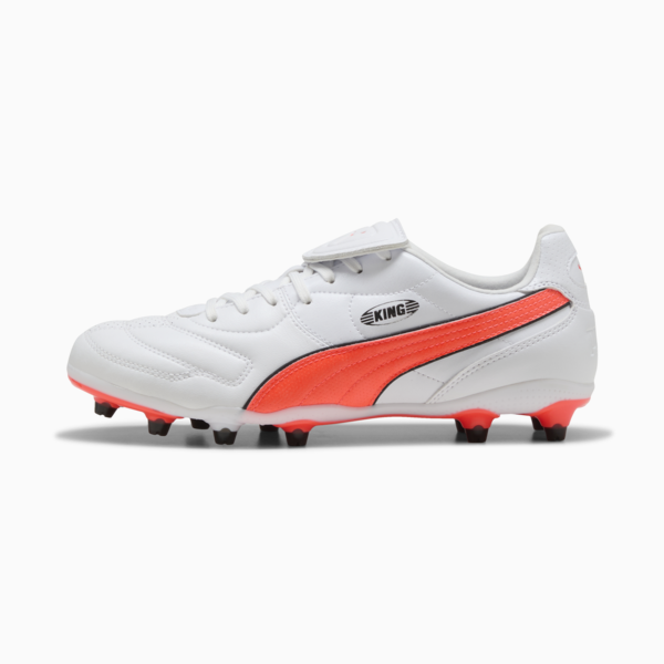 KING LIGA FG/AG Football Boots Unisex, PUMA White-Glowing Red-PUMA Black, large-ZAF
