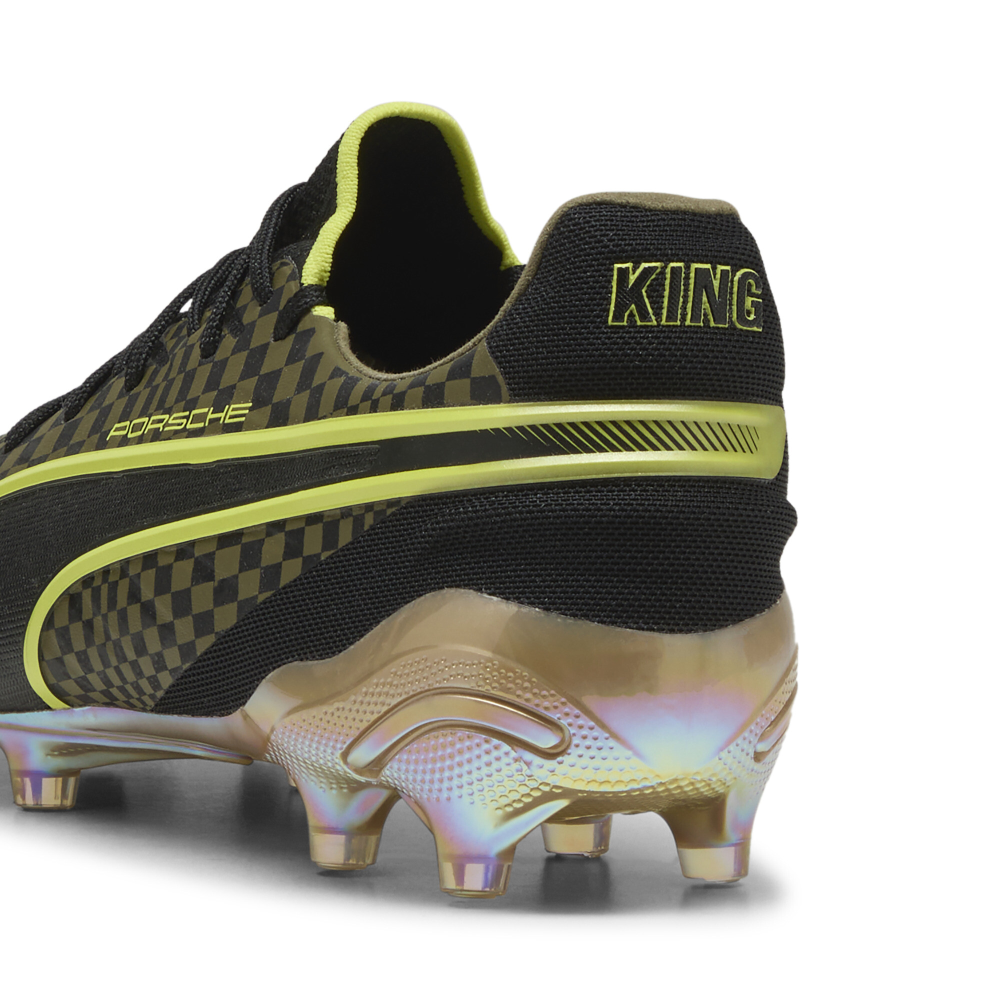 PUMA KING ULTIMATE x PORSCHE FG/AG unisex voetbalschoenen, Zwart/Goud, Maat 46 thumbnail 6