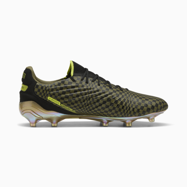 Tacos de fútbol KING ULTIMATE x PORSCHE FG/AG Unisex, Olive Drab-PUMA Black-PUMA Gold, large-MEX