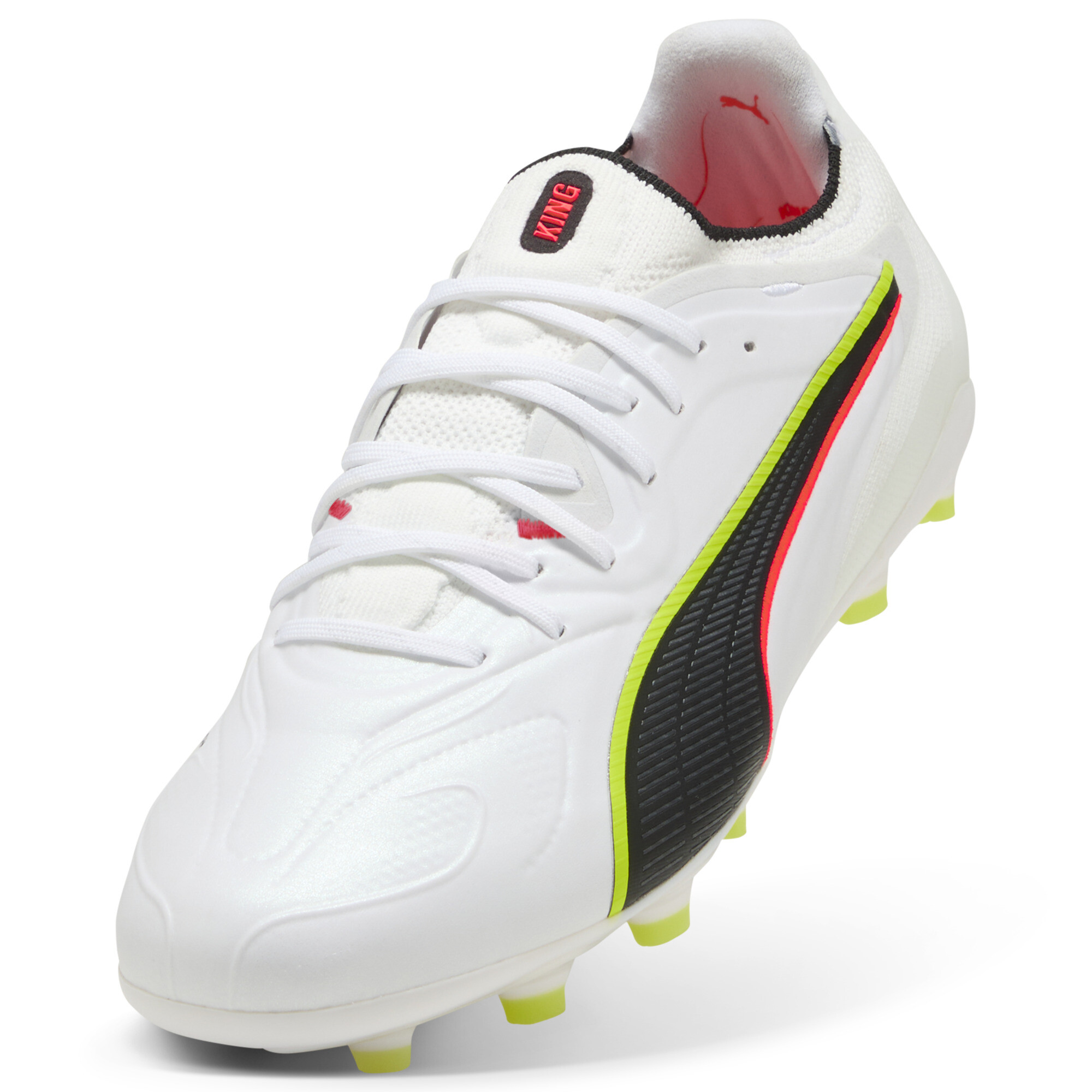 PUMA KING 20 ULTIMATE FG/AG voetbalschoenen voor Dames, Rood/Geel/Wit, Maat 42 thumbnail 3