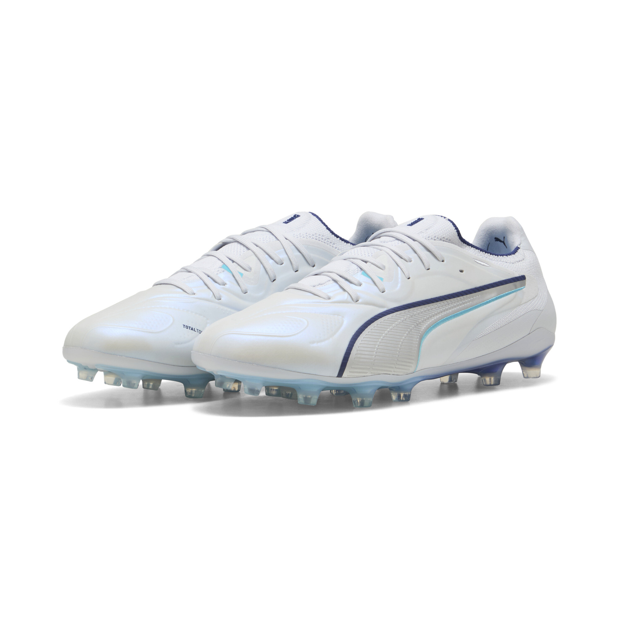 PUMA KING 20 ULTIMATE FG/AG voetbalschoenen voor Dames, Blauw/Zilver, Maat 40 thumbnail 6