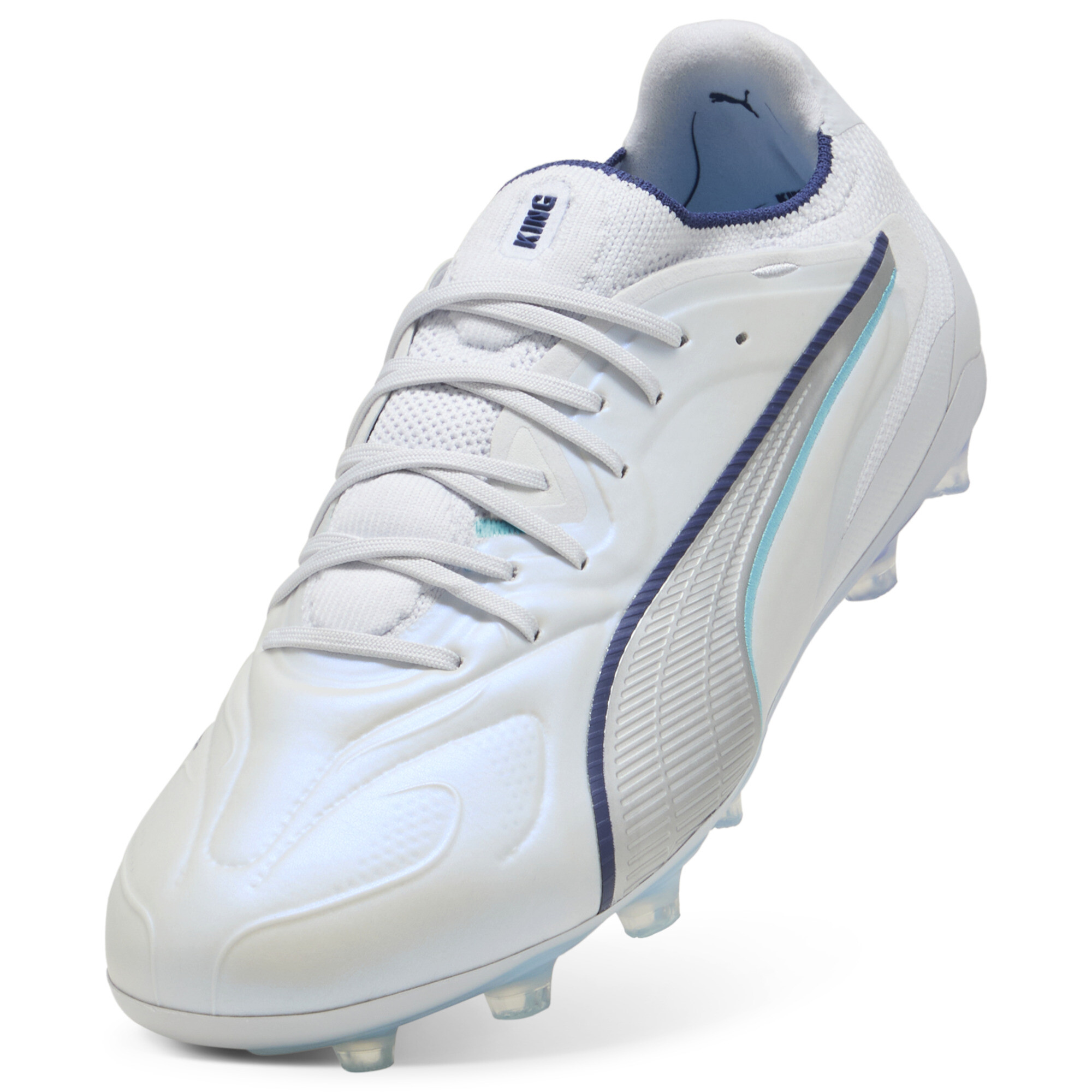 PUMA KING 20 ULTIMATE FG/AG voetbalschoenen voor Dames, Blauw/Zilver, Maat 40 thumbnail 2