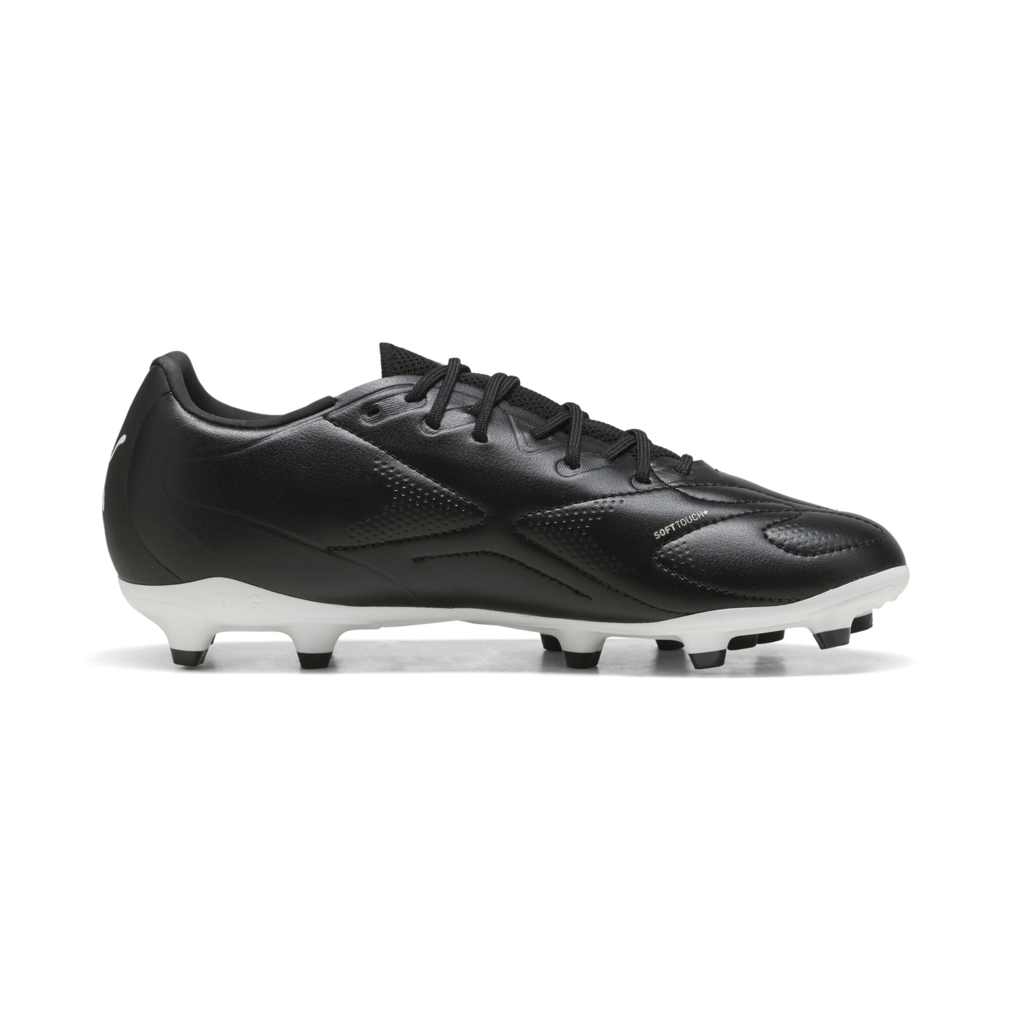 PUMA KING 20 MATCH FG/AG voetbalschoenen, Zwart/Wit/Goud, Maat 35,5 thumbnail 3