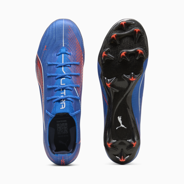 Tacos de fútbol ULTRA 6 CARBON FG para mujer, Ultra Blue-PUMA White-Glowing Red, large-MEX