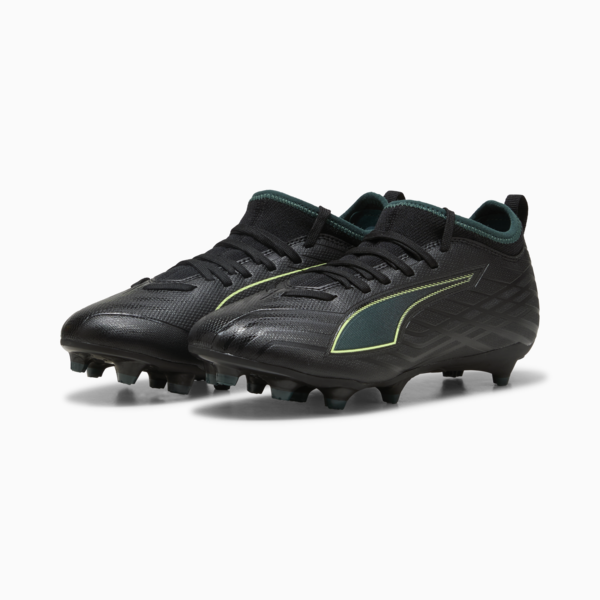 ULTRA 6 MATCH FG/AG Football Boots Youth, PUMA Black-Fizzy Light-Green Terrain, large-ZAF
