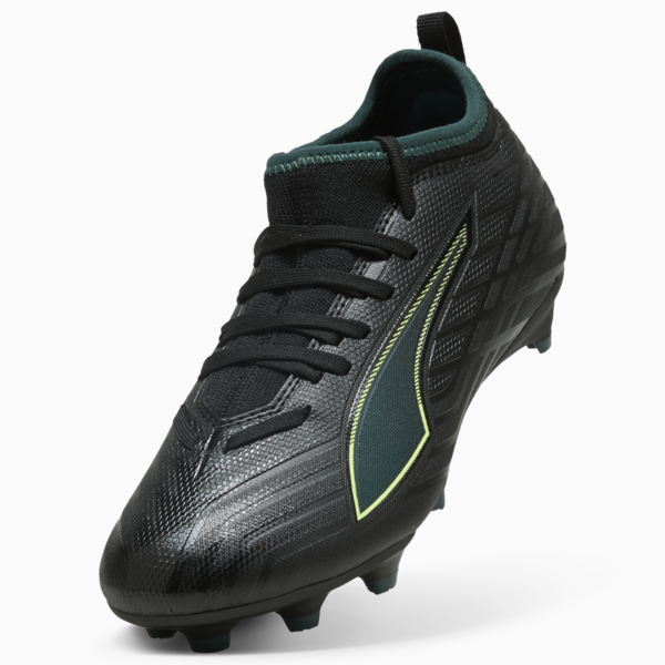 ULTRA 6 MATCH FG/AG Football Boots Youth, PUMA Black-Fizzy Light-Green Terrain, large-ZAF