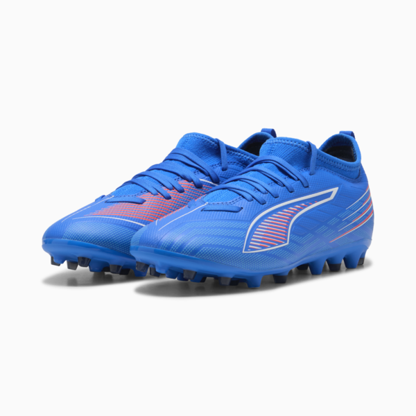 Botines de fútbol ULTRA 6 MATCH MG juveniles, Ultra Blue-PUMA White-Glowing Red, large-ARG