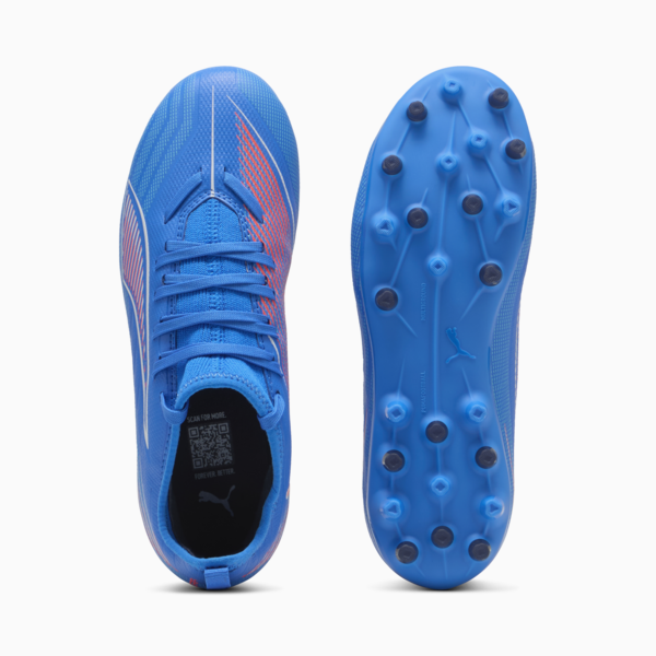 Botines de fútbol ULTRA 6 MATCH MG juveniles, Ultra Blue-PUMA White-Glowing Red, large-ARG