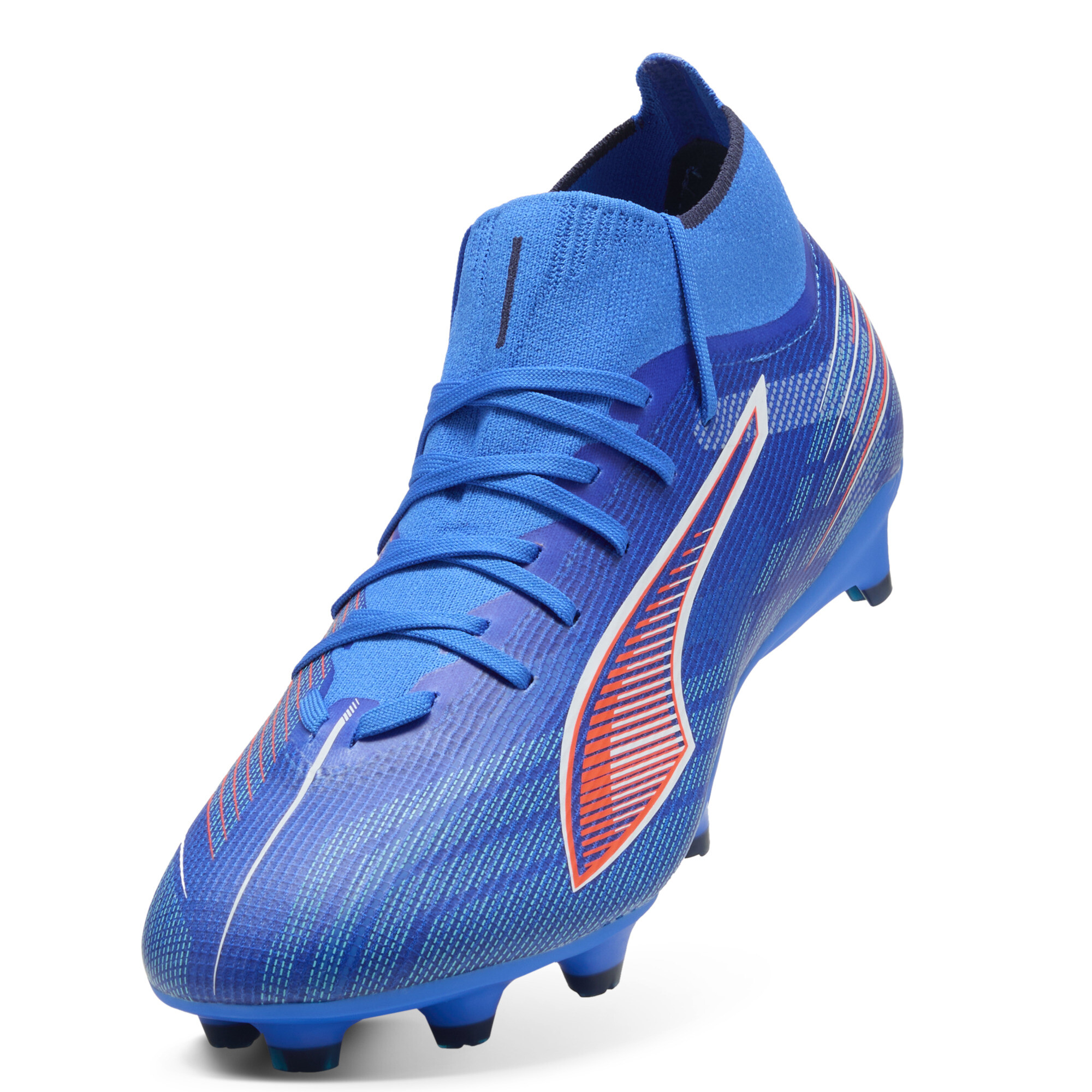 PUMA ULTRA 6 MATCH+ FG/AG uniseks voetbalschoenen, Blauw/Zwart/Wit, Maat 47 thumbnail 2