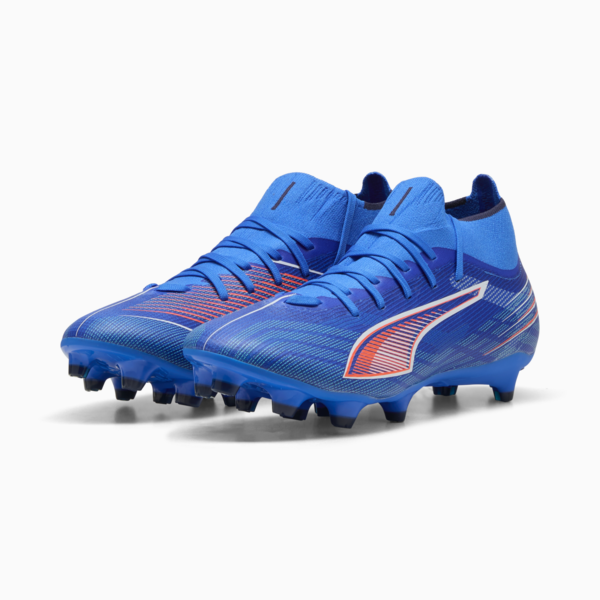 Tacos de fútbol ULTRA 6 MATCH+ FG/AG para mujer, Ultra Blue-PUMA White-Glowing Red, large-MEX