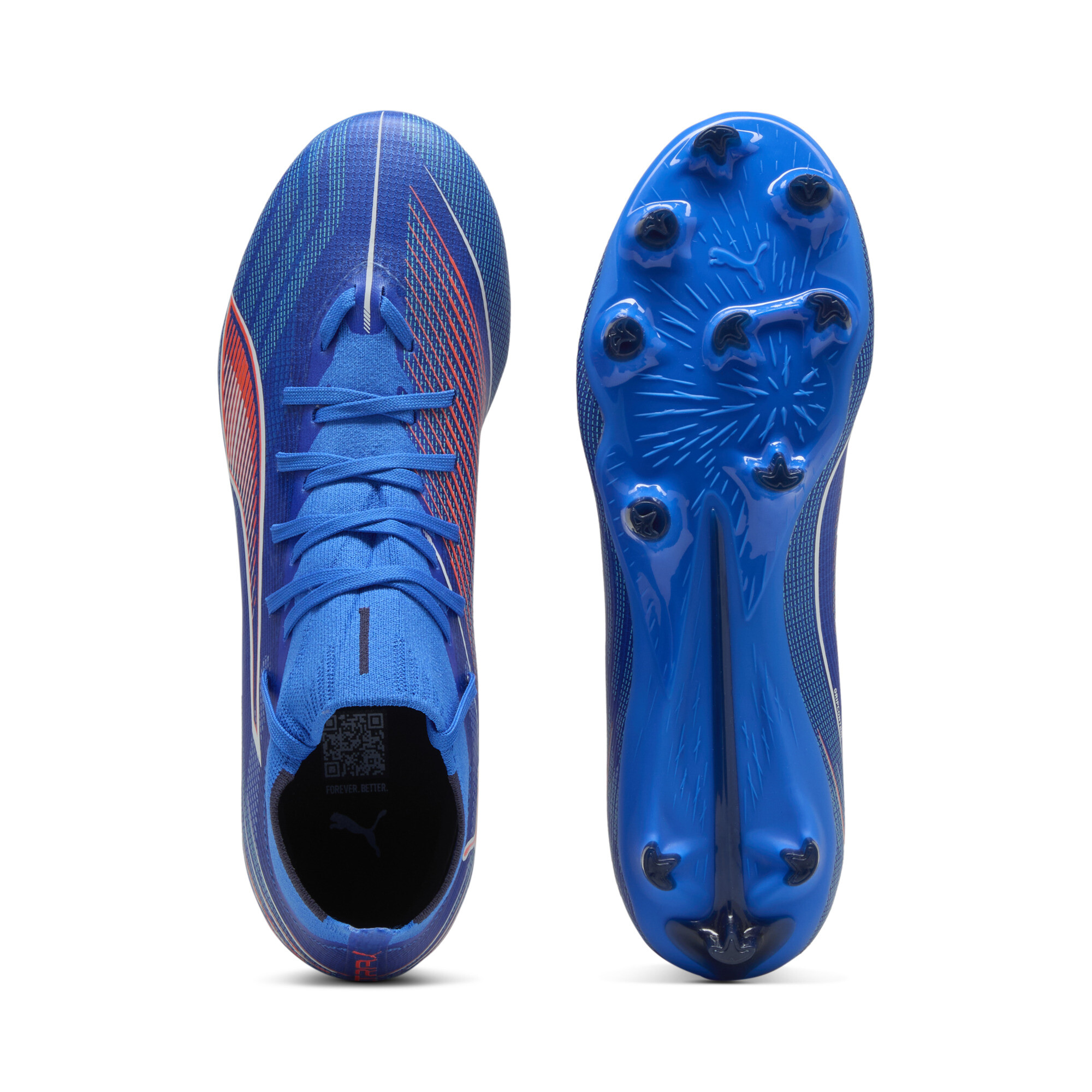 PUMA ULTRA 6 MATCH+ FG/AG voetbalschoenen voor Dames, Blauw/Rood/Wit, Maat 40 thumbnail 4