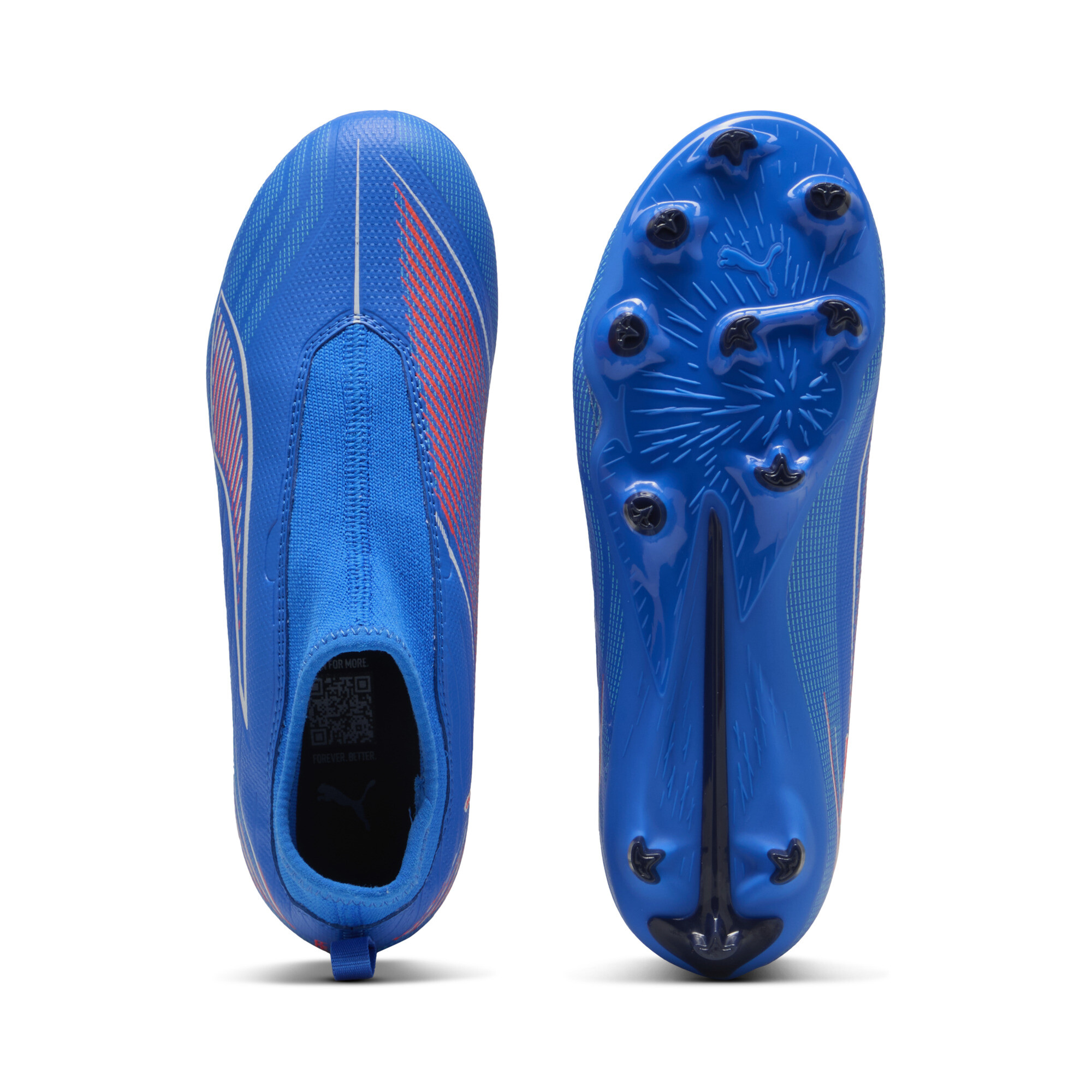 PUMA FUTURE 6 MATCH+ FG/AG voetbalschoenen zonder veters, Blauw/Rood/Wit, Maat 28 thumbnail 4