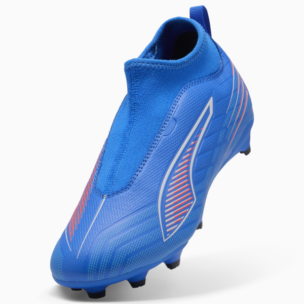 Tacos de fútbol ULTRA 6 MATCH+ FG/AG Laceless para adolescentes, Ultra Blue-PUMA White-Glowing Red, large-MEX