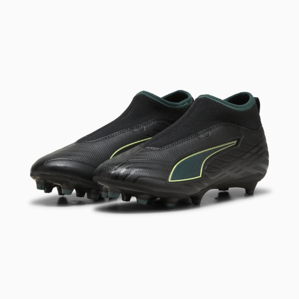 ULTRA 6 MATCH+ FG/AG Laceless Football Boots Youth, PUMA Black-Fizzy Light-Green Terrain, large-MEX