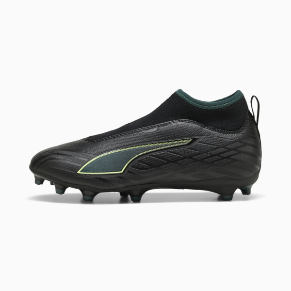 ULTRA 6 MATCH+ FG/AG Laceless Football Boots Youth, PUMA Black-Fizzy Light-Green Terrain, large-MEX