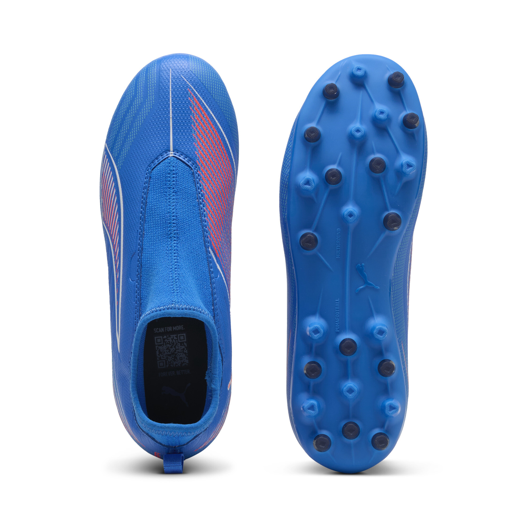 PUMA ULTRA 6 MATCH+ MG voetbalschoenen zonder veters, Blauw/Rood/Wit, Maat 34 thumbnail 4